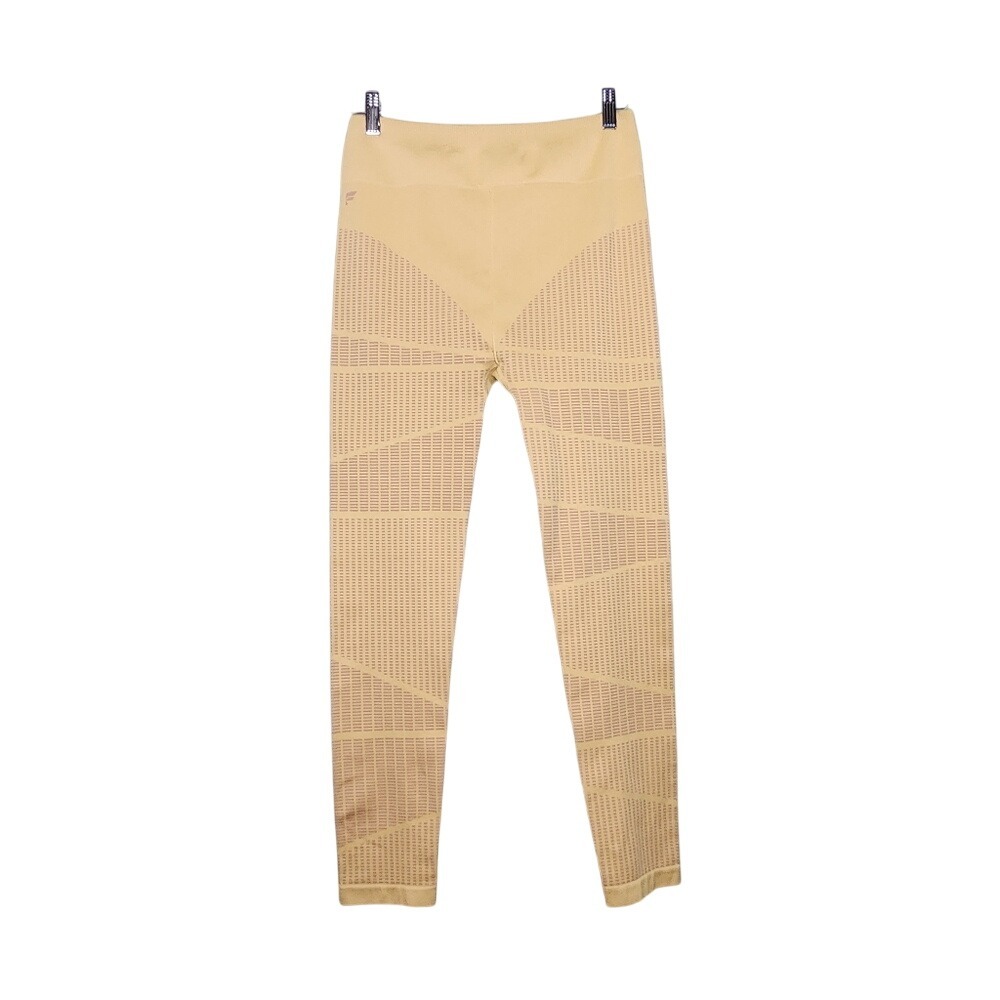 Fabletics High Waisted Seamless Leggings Mustard Yellow Yoga Gym Active Sports L
